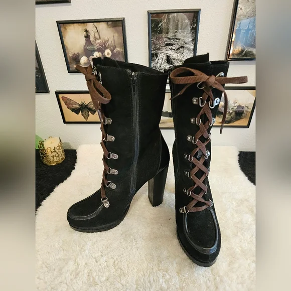 NWOT - Charles David Lace Up Boots - Picture 2 of 9